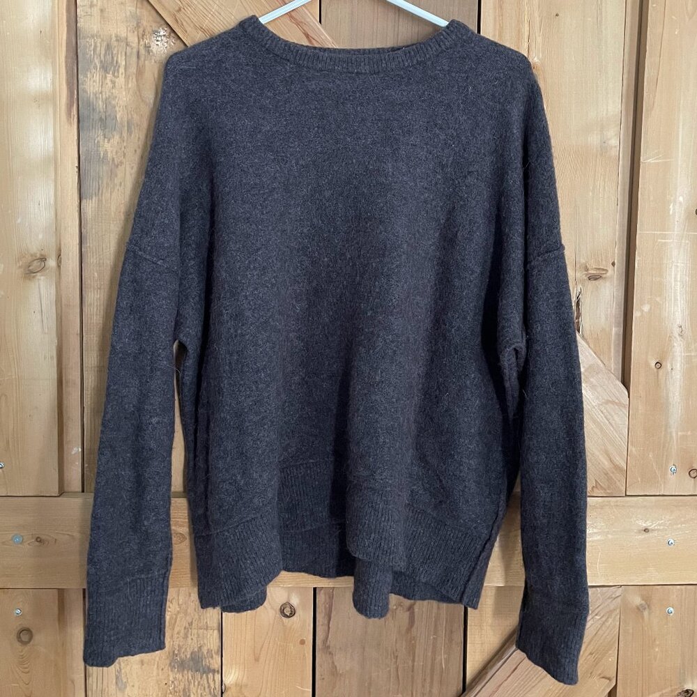 Primark Edit Size XL Brown Alpaca Wool Blend Crew Neck Relaxed Fit Sweater